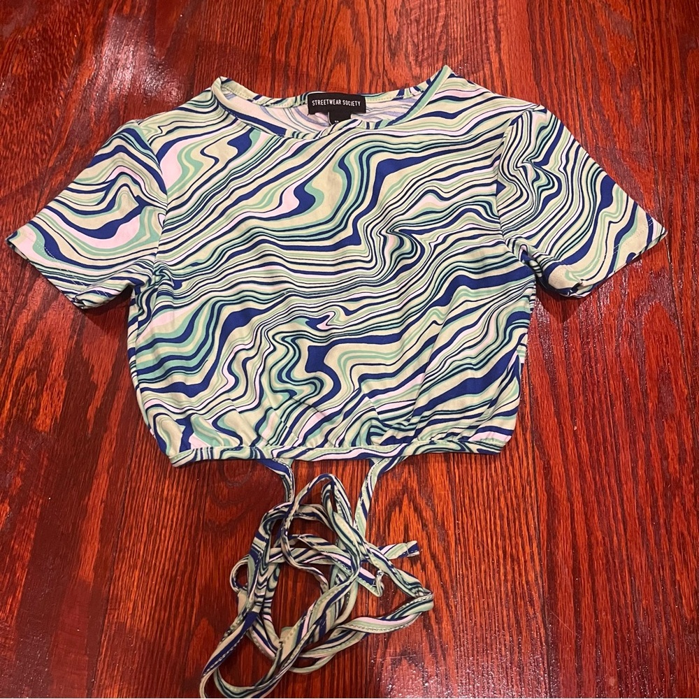 Colorful Swirl Crop Top